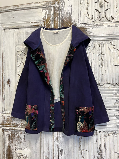 mor fitilli kadife kapüşonlu ceket