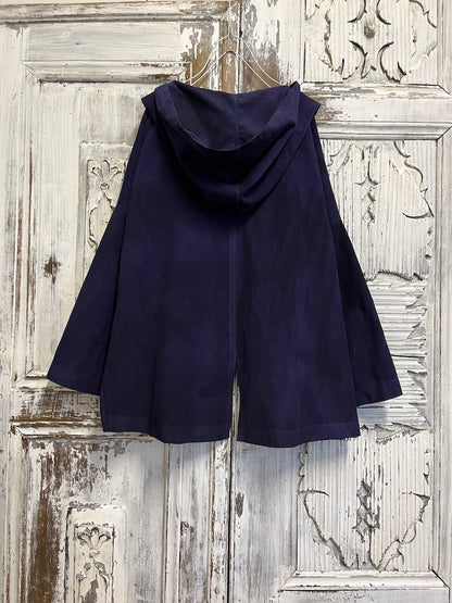 mor fitilli kadife kapüşonlu ceket