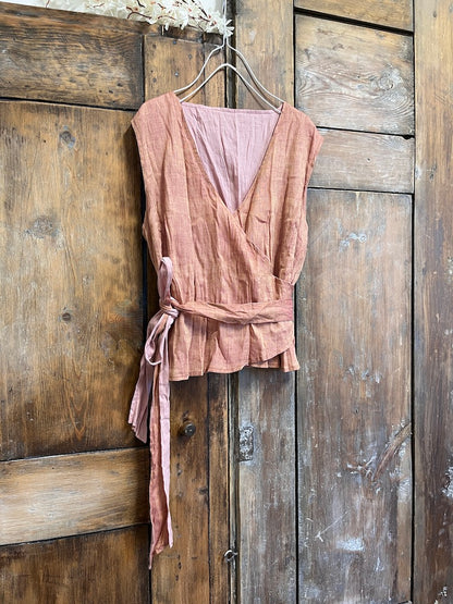 ipek pamuk anvelop pembe kolsuz bluz