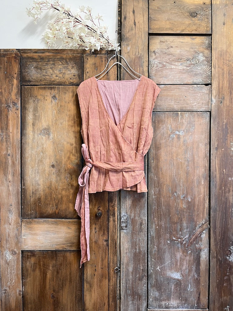 ipek pamuk anvelop pembe kolsuz bluz