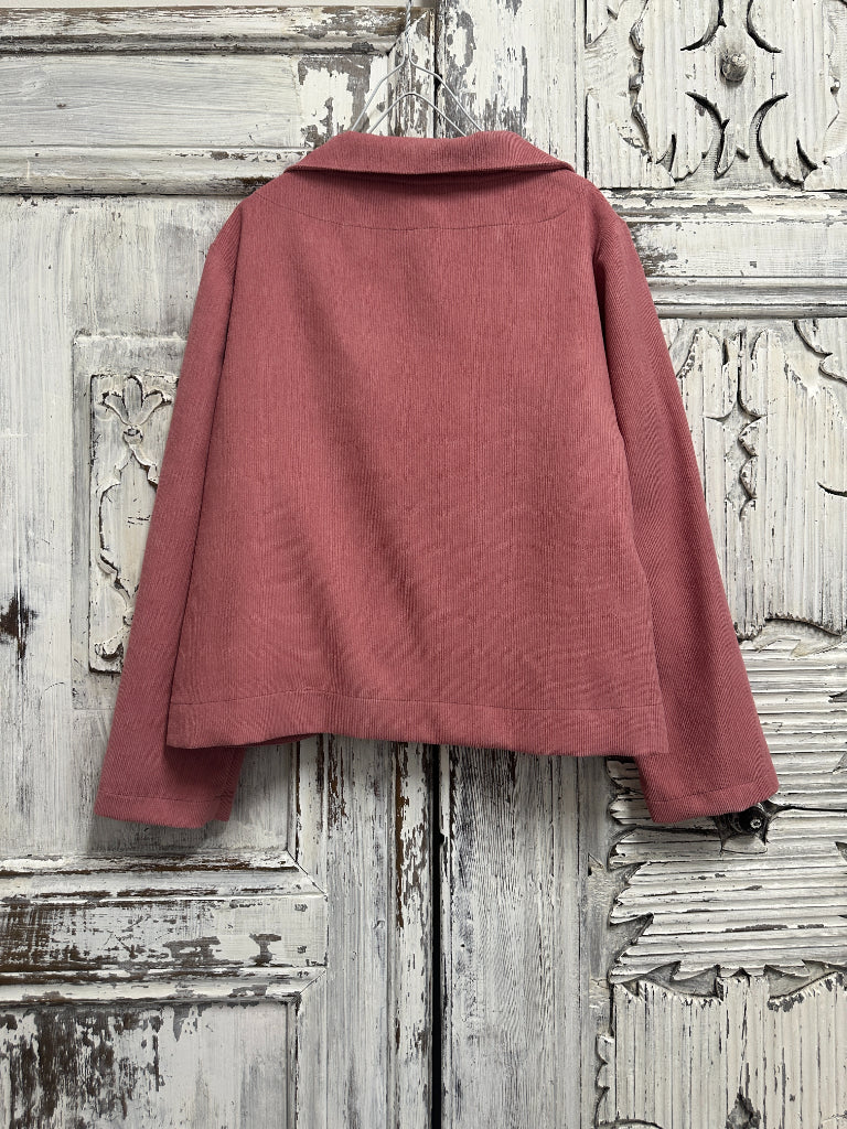 pembe fitilli kadife ceket