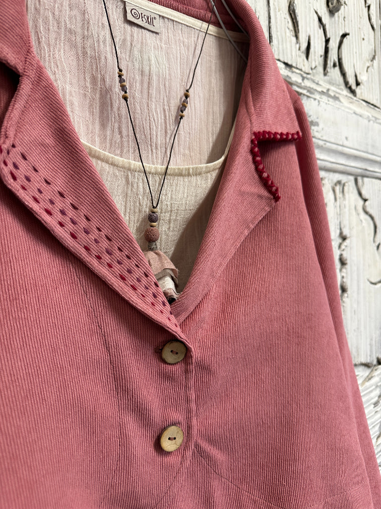 pembe fitilli kadife ceket