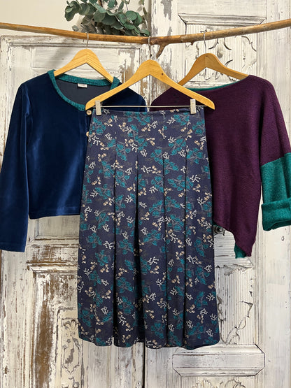 Pile Detay Desenli Etek