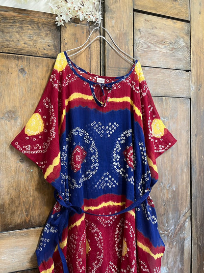 çok renkli tie dye pamuklu pareo