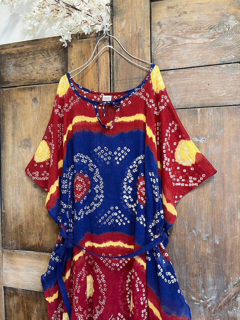 çok renkli tie dye pamuklu pareo