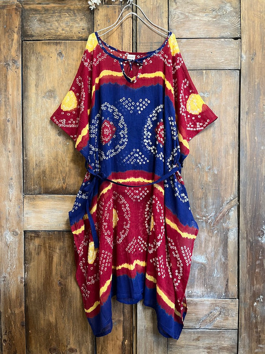 çok renkli tie dye pamuklu pareo