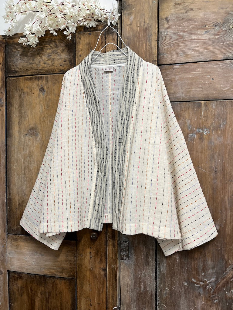 el dokuma pamuk kimono ceket