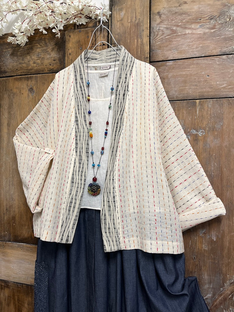 el dokuma pamuk kimono ceket