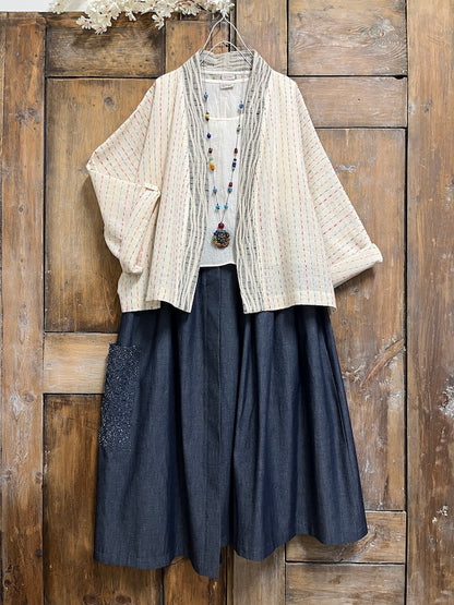 el dokuma pamuk kimono ceket
