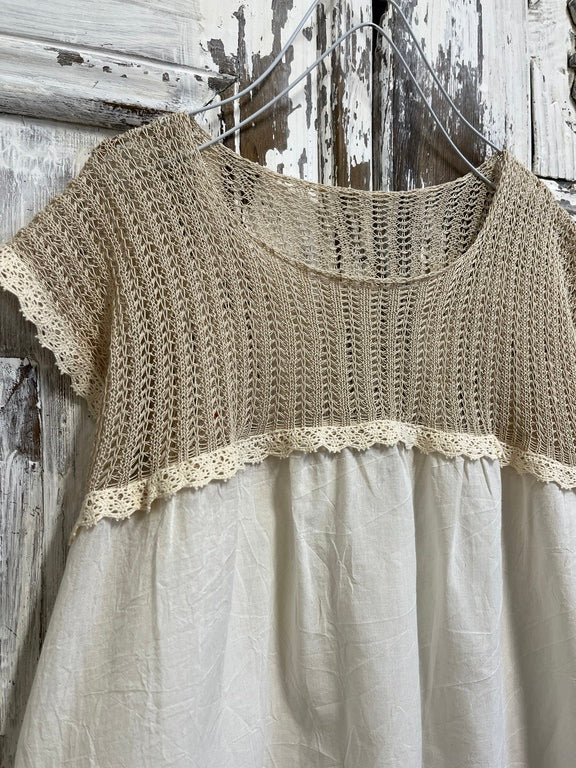 tığ işi pamuklu bluz