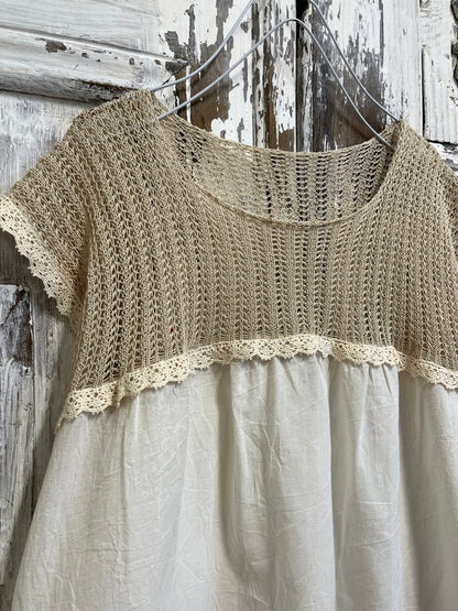 tığ işi pamuklu bluz