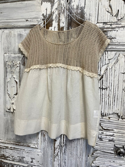 tığ işi pamuklu bluz