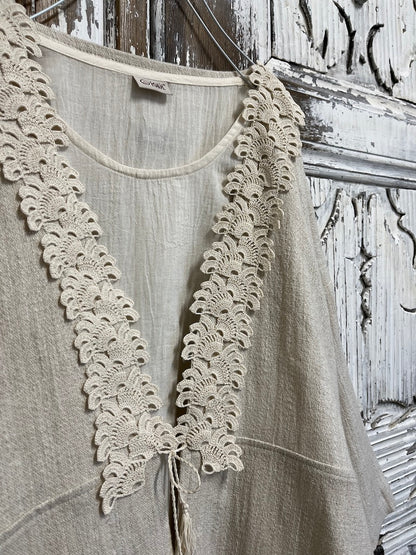 ipek keten krem ceket