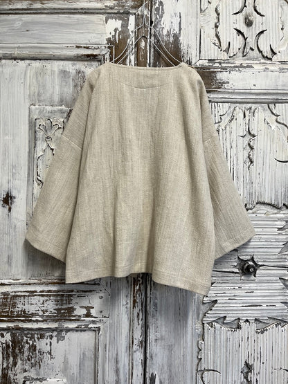 ipek keten krem ceket