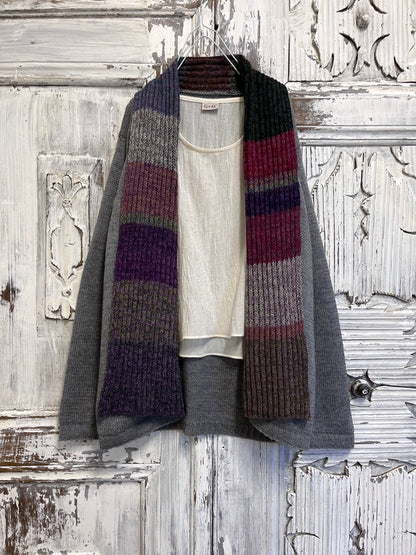 Gri uzun kollu hırka