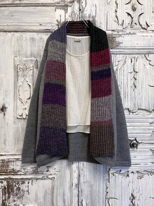 Gri uzun kollu hırka