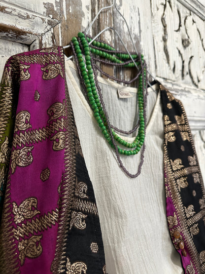 el işi süslemeli renkli ceket