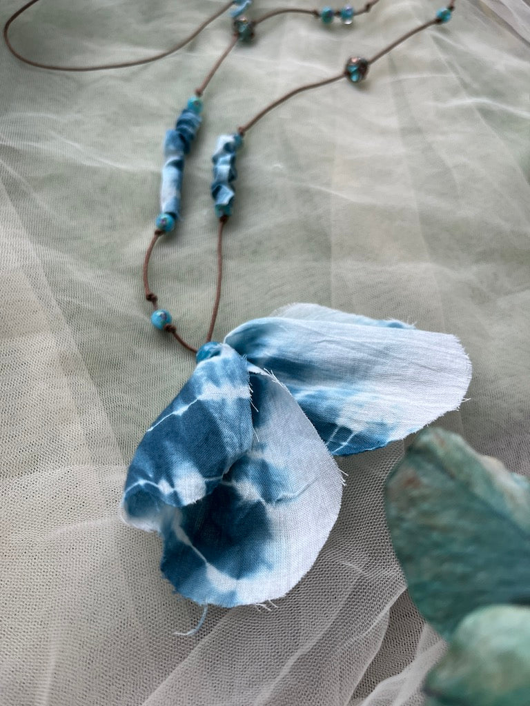 shibori kumaş tasarım kolye