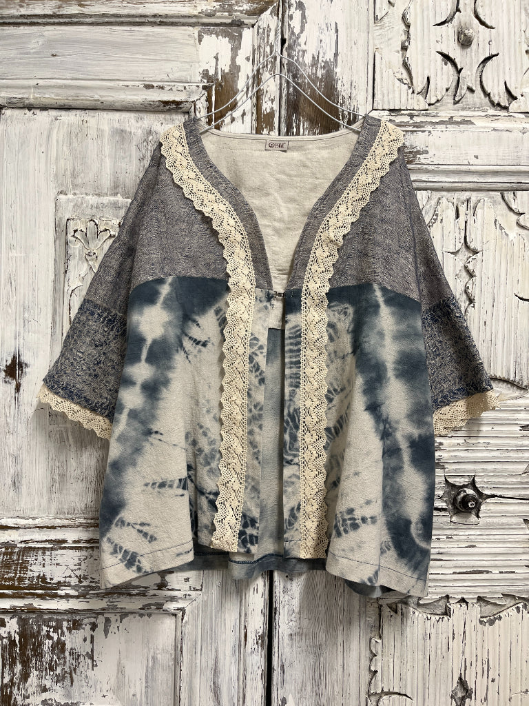 shibori salaş kesim yaka dantel ceket