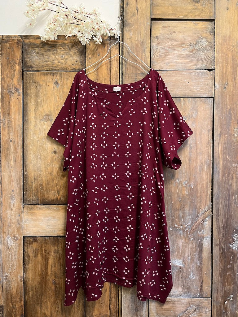 kırmızı tie dye pareo
