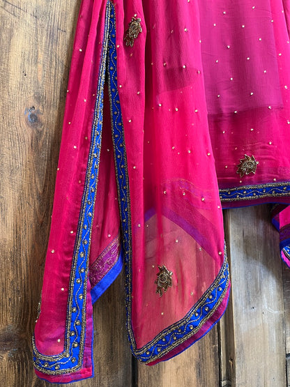 pembe ipek şifon elbise