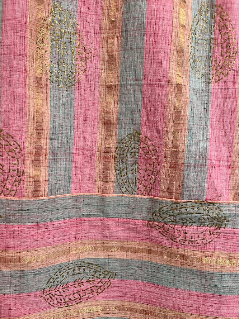 pamuklu pembe çizgili pantolon