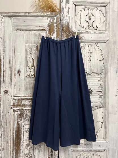 Lacivert keten bol pantolon