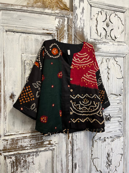 tie dye şık pamuklu ceket