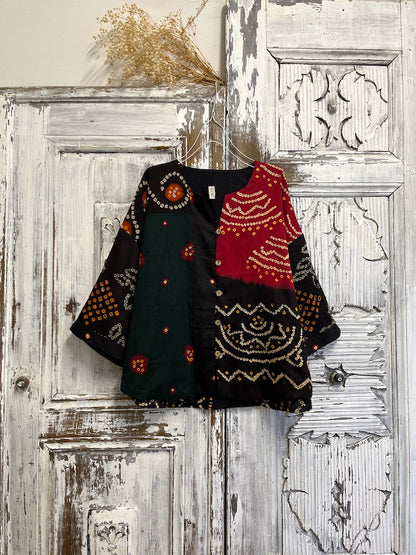 tie dye şık pamuklu ceket