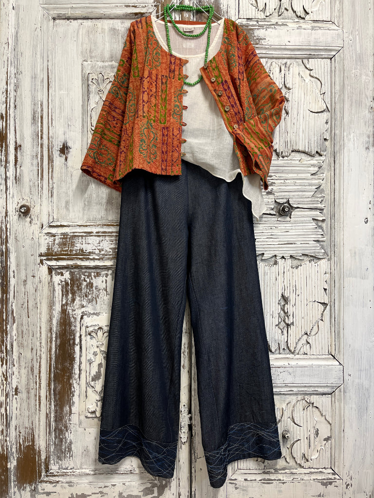 el işli turuncu kısa ceket 