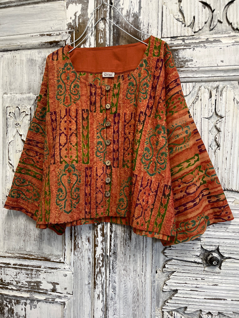 el işli turuncu kısa ceket 