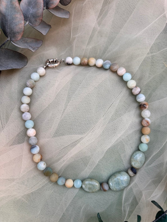 turkuaz ve agat taşlı kolye