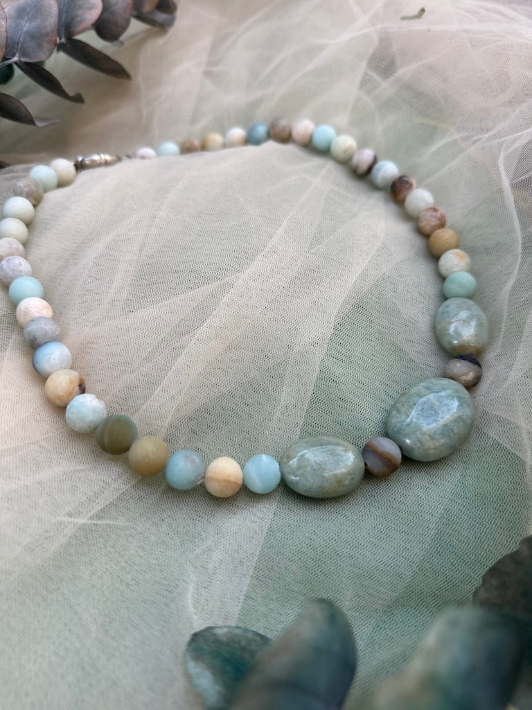 turkuaz ve agat taşlı kolye