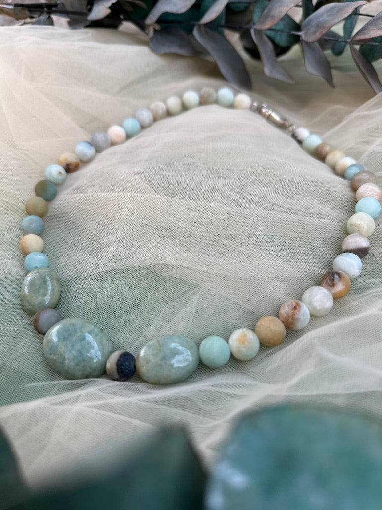 turkuaz ve agat taşlı kolye