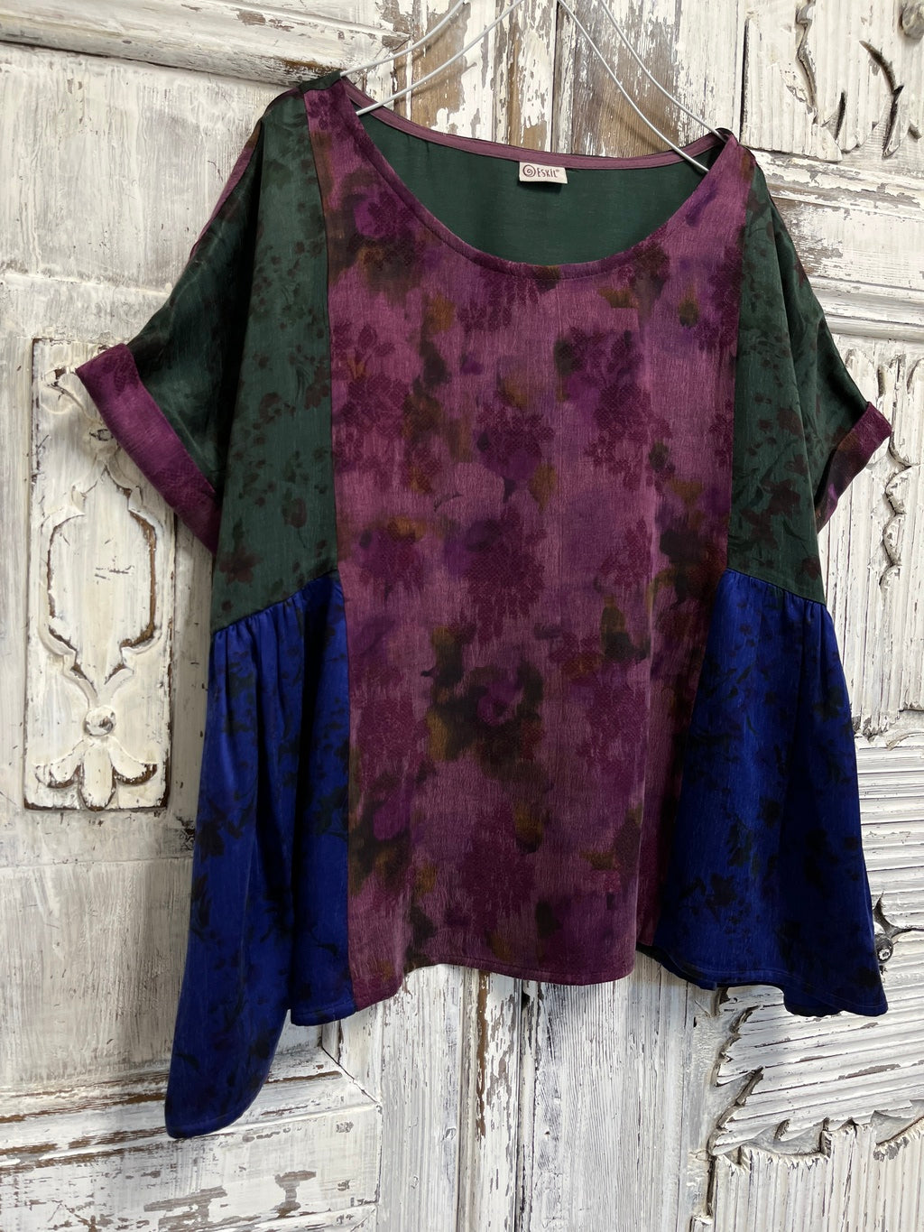 ipek kısa kollu patch bluz 