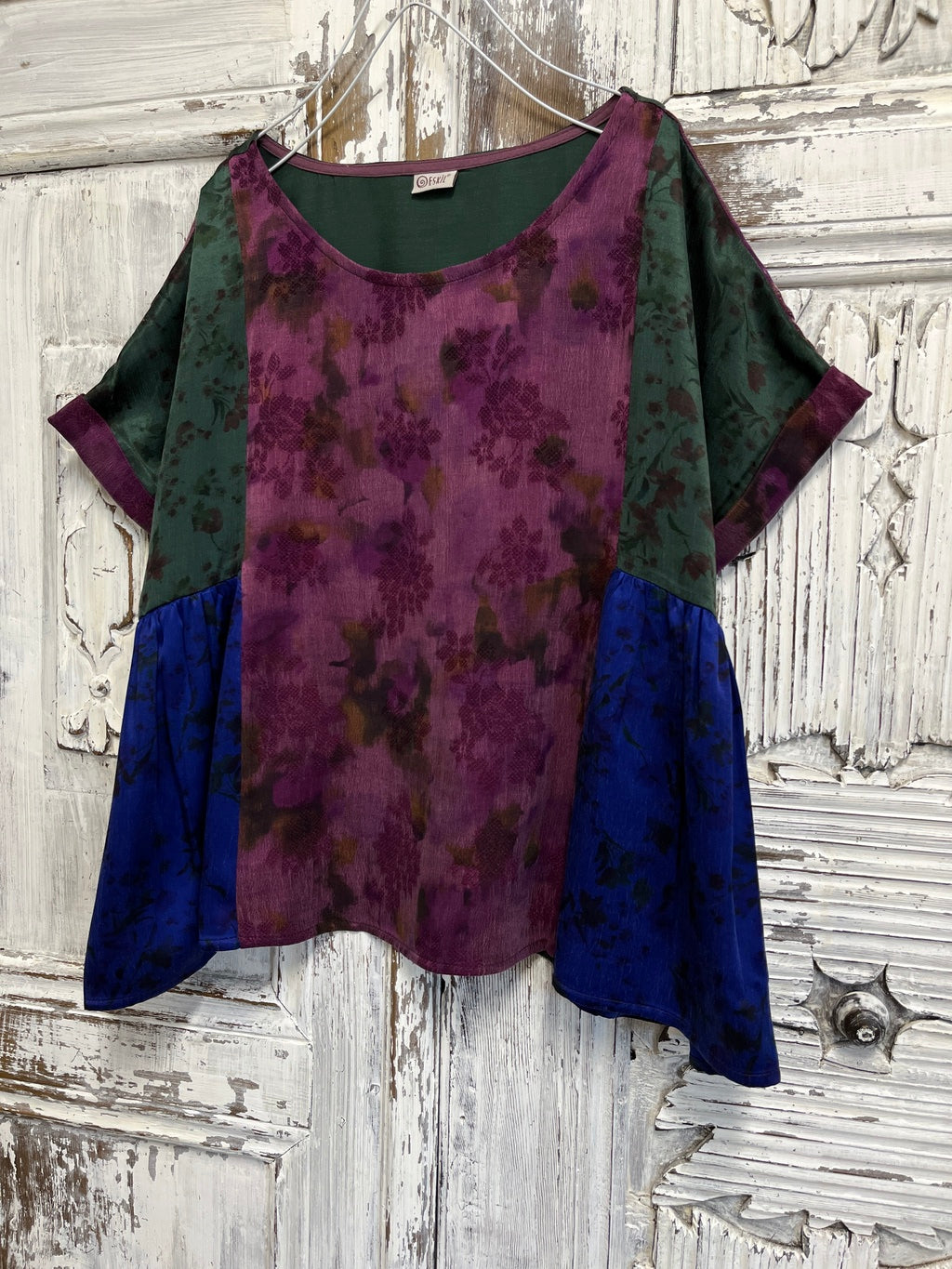 ipek kısa kollu patch bluz 