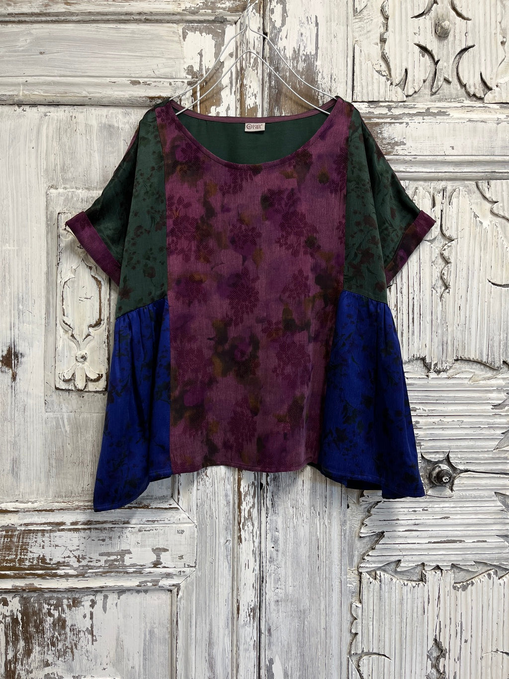 ipek kısa kollu patch bluz 