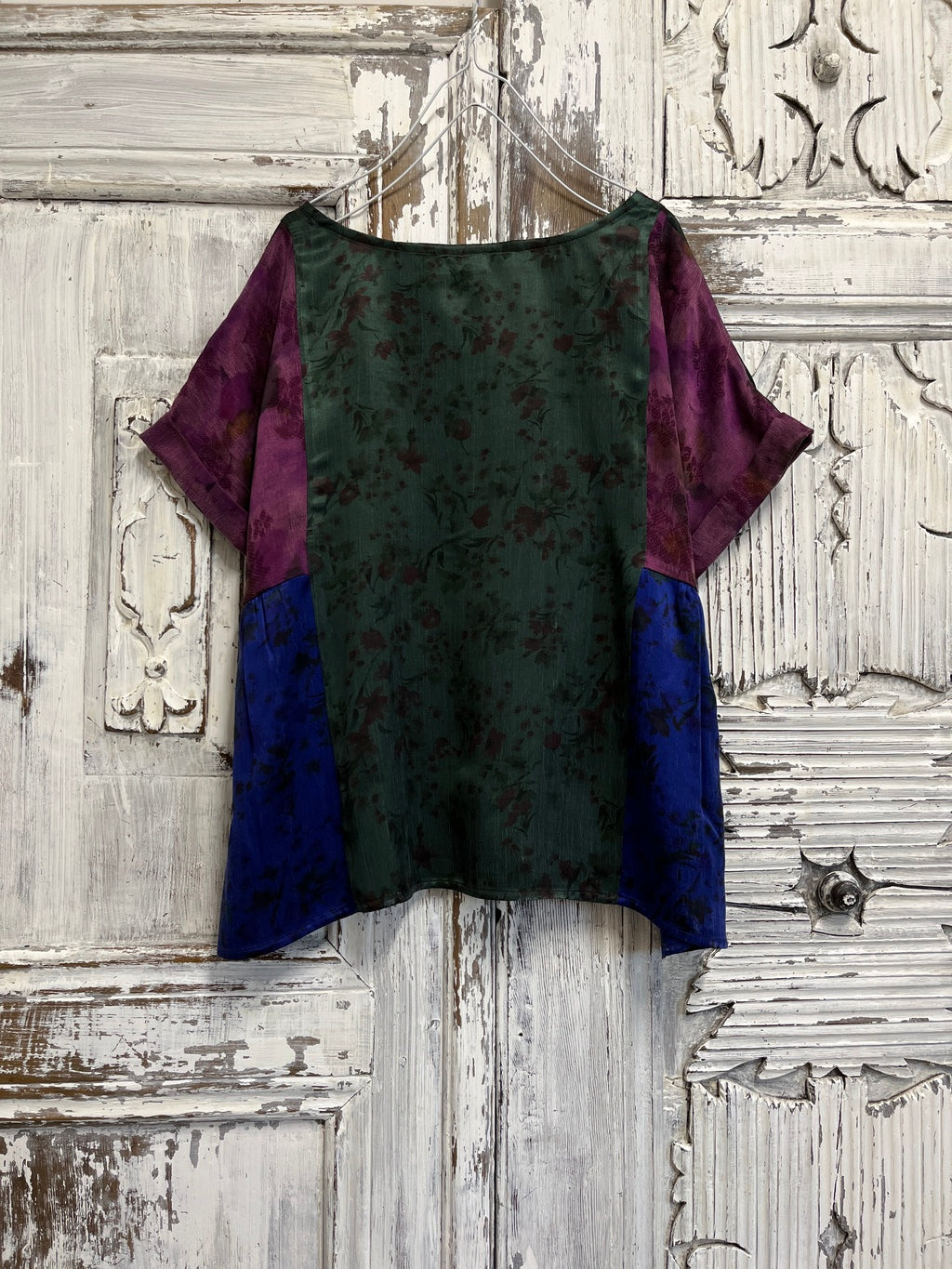 ipek kısa kollu patch bluz 