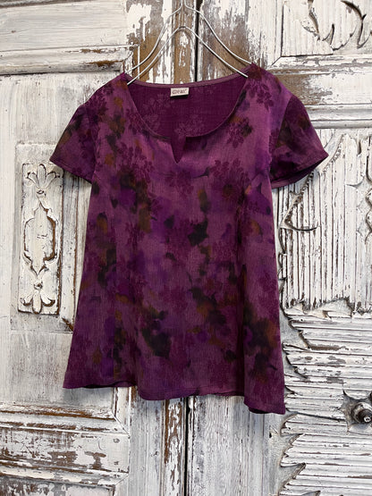 pembe vegan ipek desenli bluz