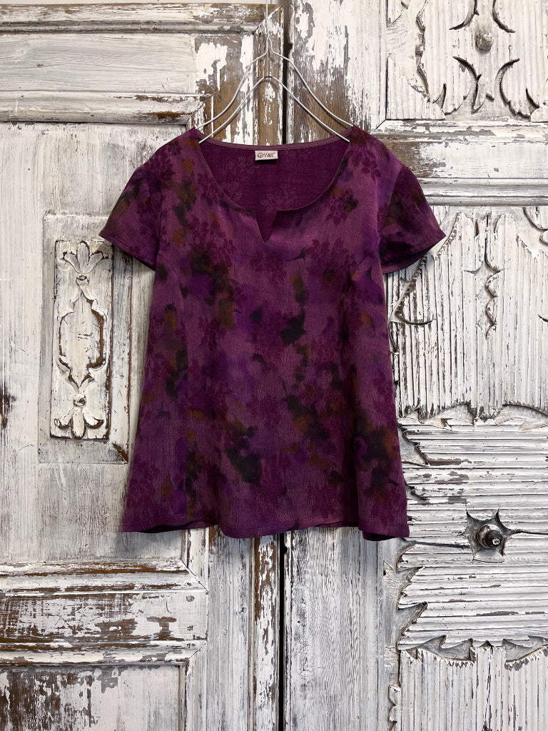 pembe vegan ipek desenli bluz