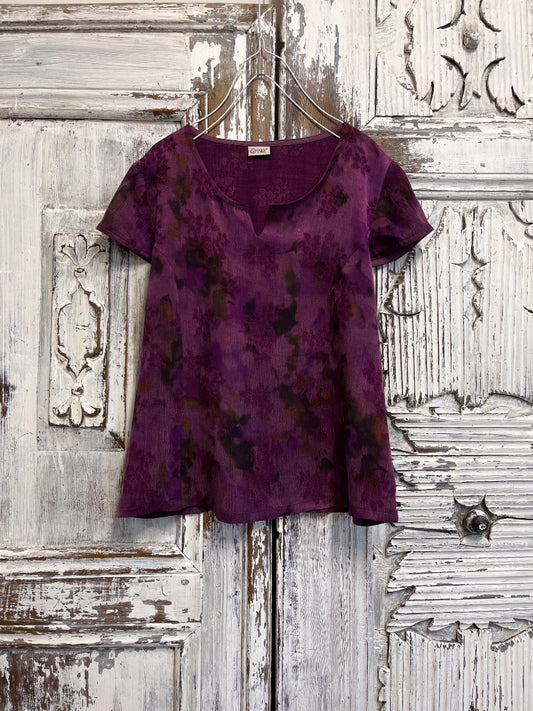 pembe vegan ipek desenli bluz