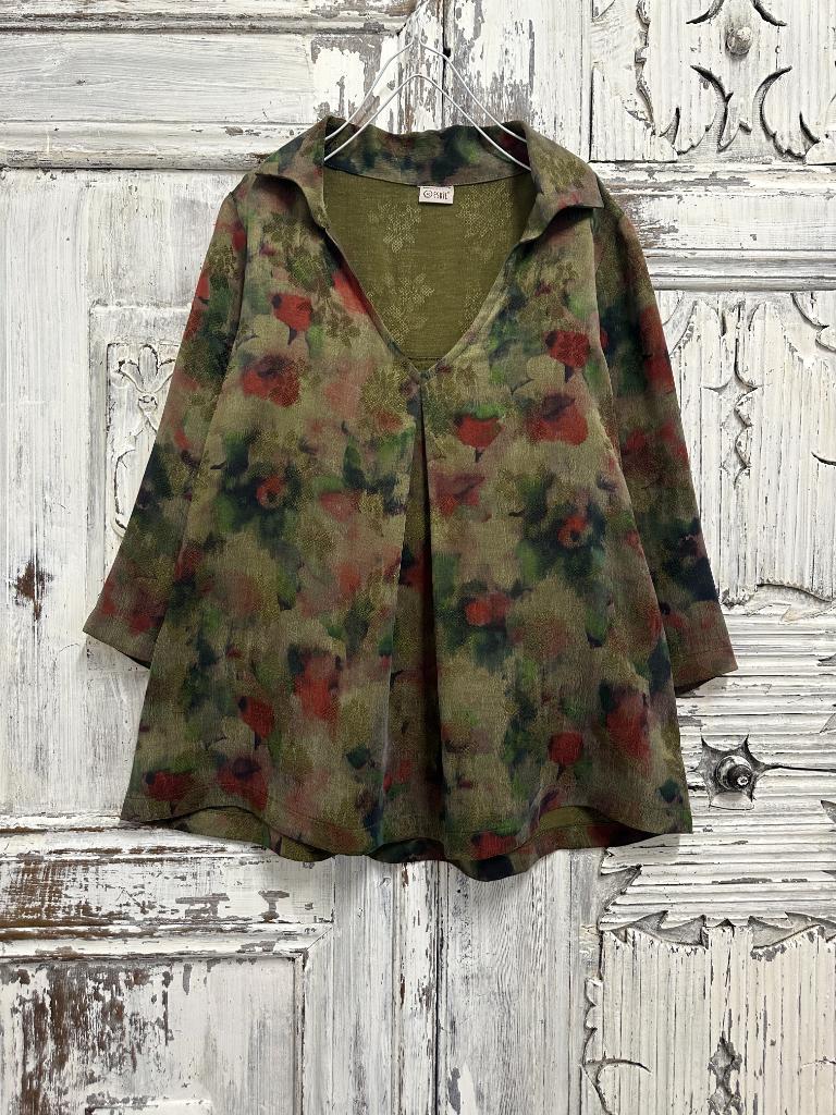 Vegan İpek V Yaka Bluz