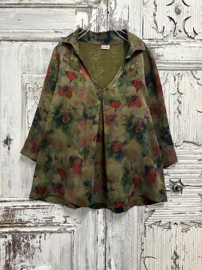 Vegan İpek V Yaka Bluz