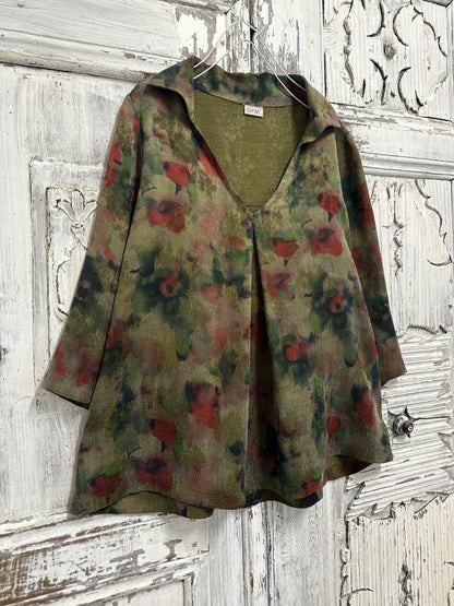 Vegan İpek V Yaka Bluz