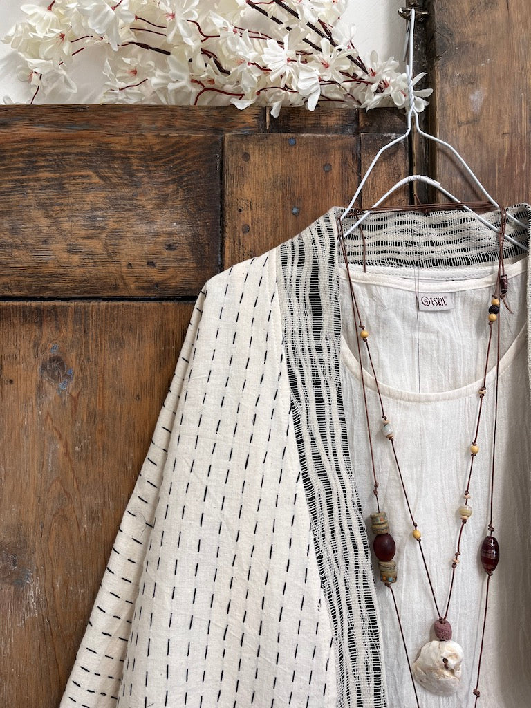 el dokuma pamuk kimono ceket