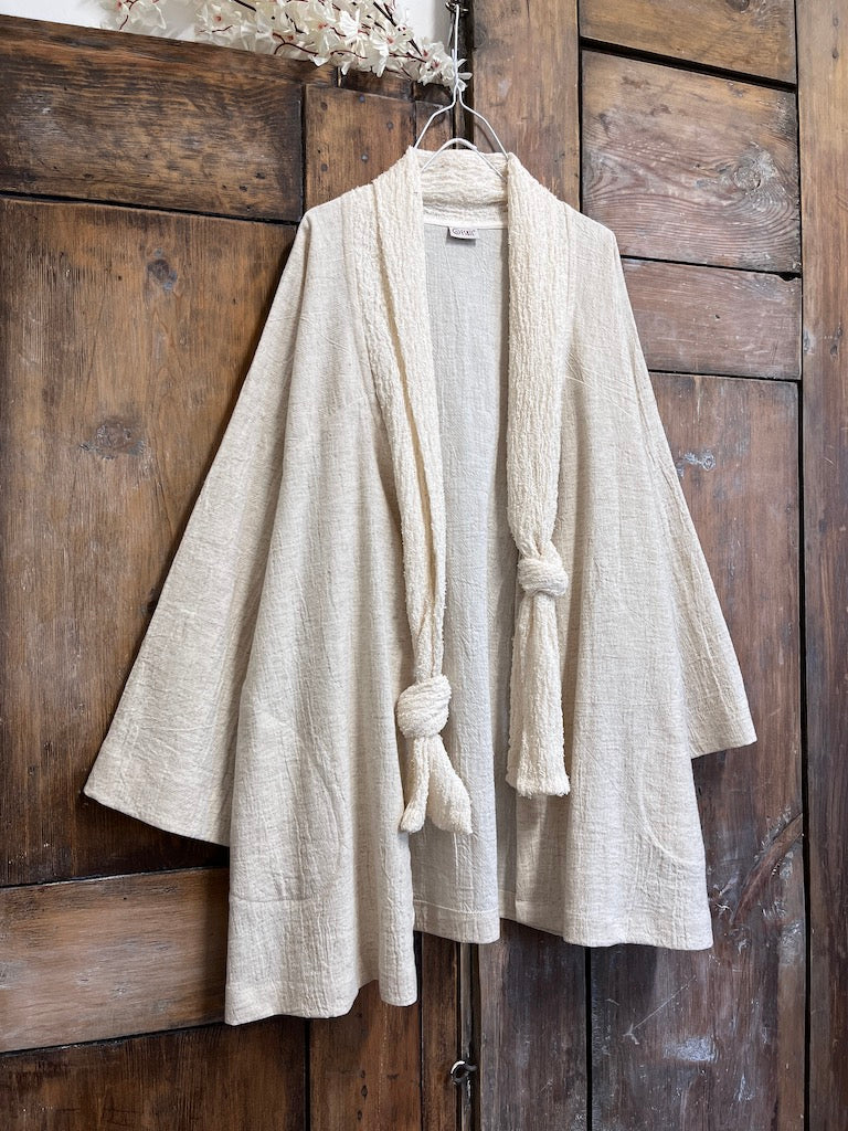 keten dokuma uzun ceket