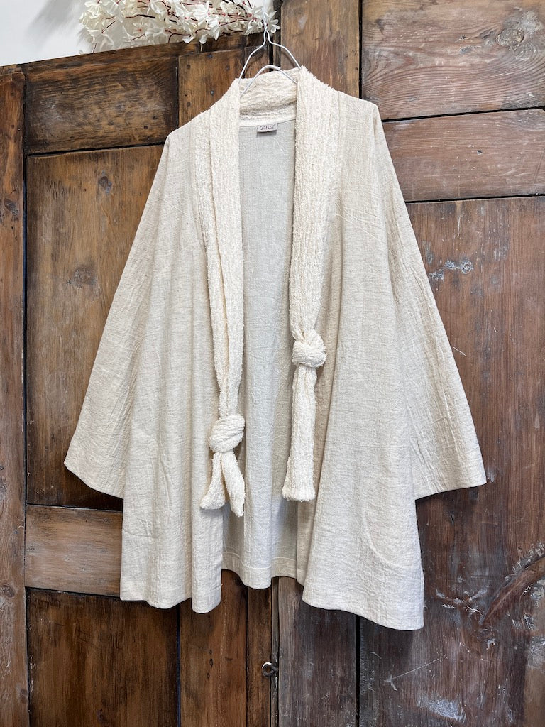 keten dokuma uzun ceket