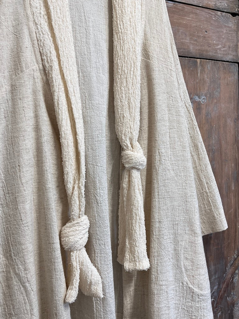 keten dokuma uzun ceket