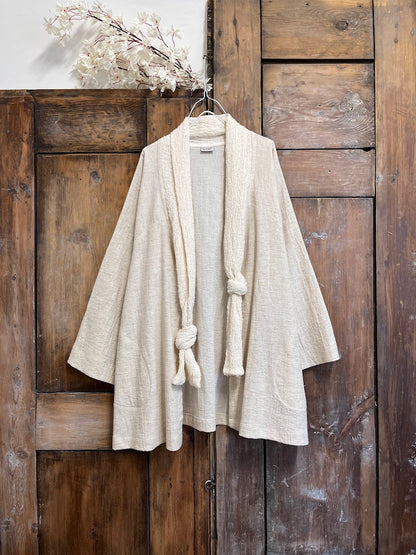 keten dokuma uzun ceket