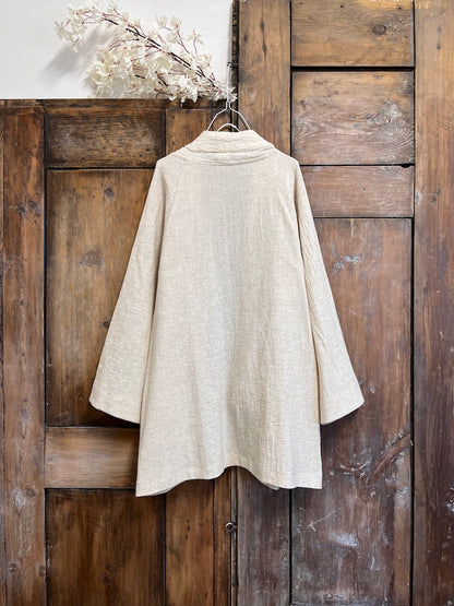 keten dokuma uzun ceket